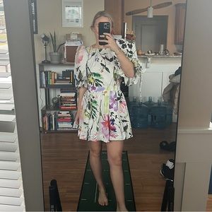 Aje Drift Puff Sleeve cotton mini dress